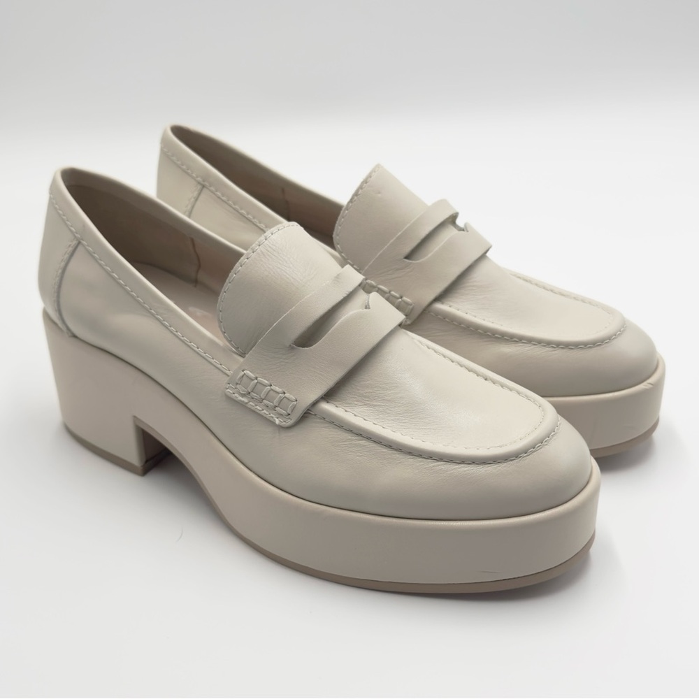 NEW Dolce Vita Yanni Platform Loafer Shoes Round Toe Women's Ivory Size US 7.5 - Picture 2 of 12